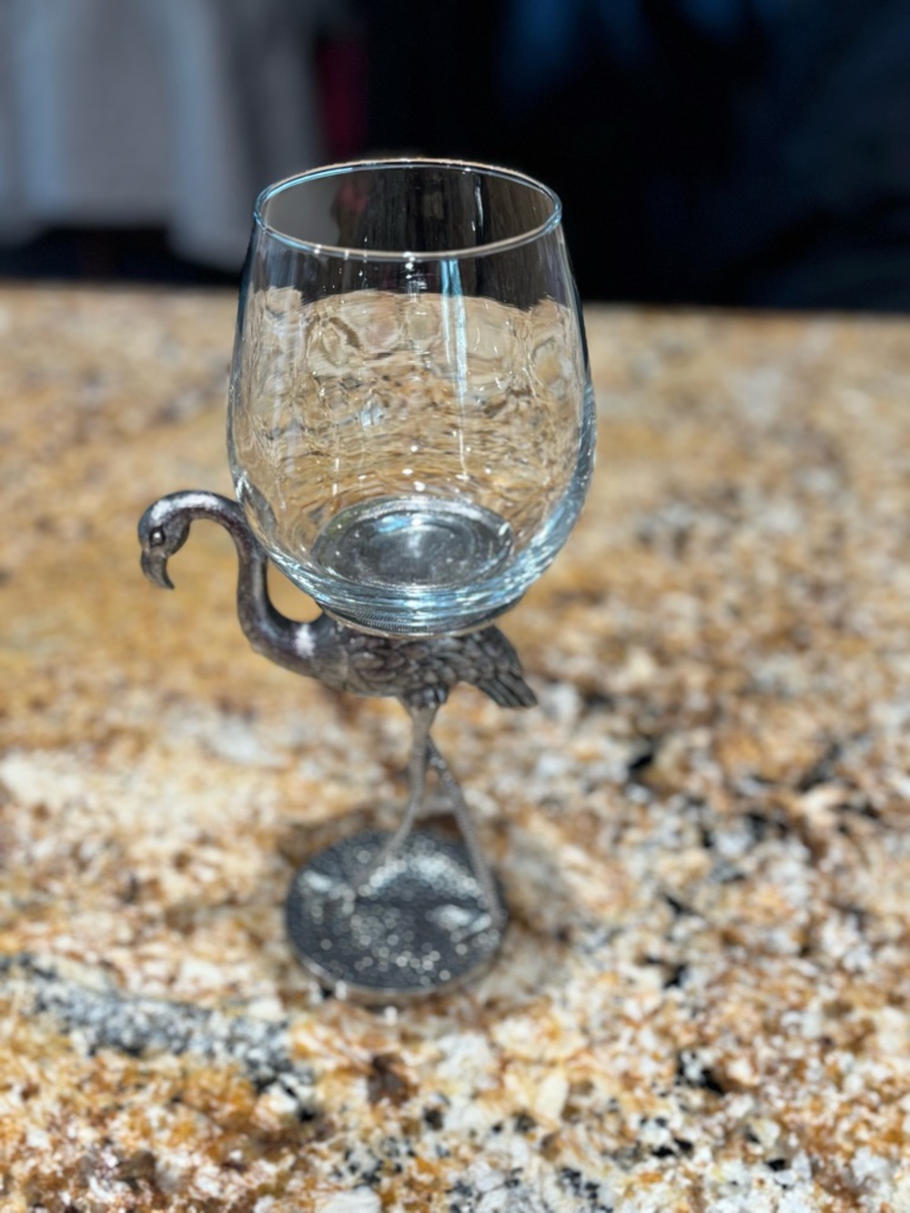 Decorative Flamingo Stemmed Wine Glass - Silver - Picture 2 of 2